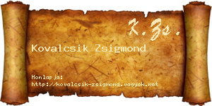 Kovalcsik Zsigmond névjegykártya